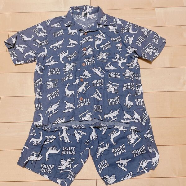 セットアップ 半袖 ショートパンツ 上下セット 半袖 シャツ 130 恐竜 子供服 キッズ