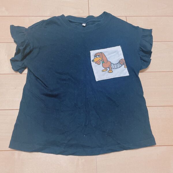 Tシャツ 半袖 半袖Tシャツ 黒 トイストーリー スリンキー キッズ 子供服 110