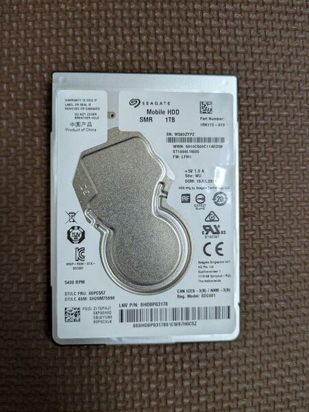 【正常】Seagate 2.5インチ mobile HDD 1TB