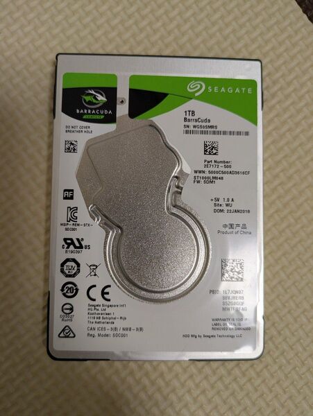 【正常】Seagate 2.5インチ HDD 1.0TB