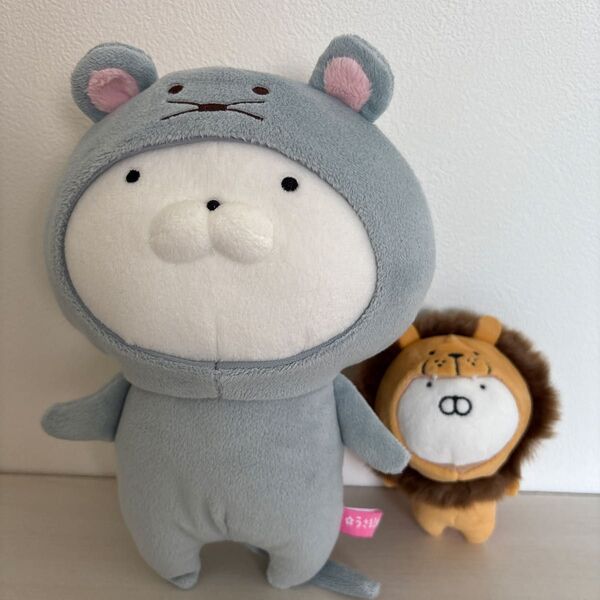 うさまるぬいぐるみ(ネズミ)、うさまるマスコットキーホルダー(ライオン)
