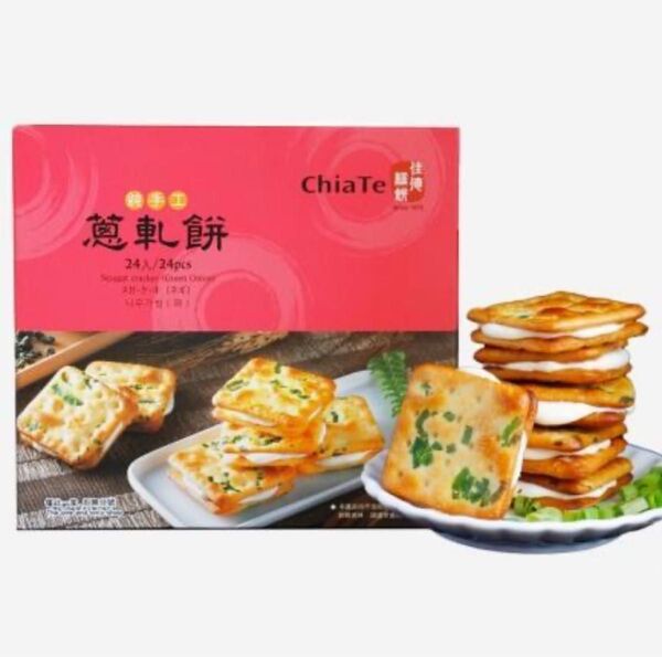 台湾 佳徳 佳德 牛軋餅 ネギヌガークラッカー 24枚入り