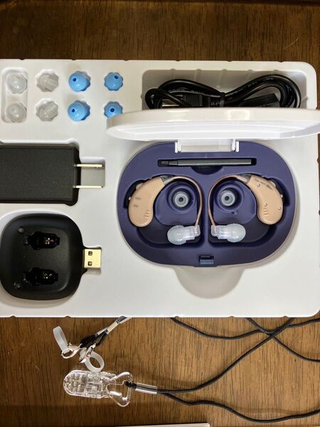 楽ちんヒアリング 両耳 SK-05 集音器2個セット 充電式 ベージュ ショップジャパン 未使用に近い