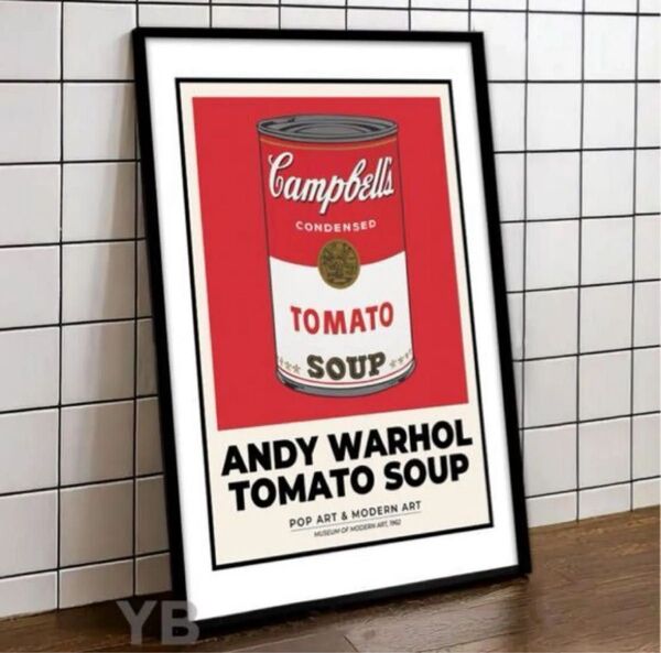 アンディーウォーホル【Tomato Soup】アートポスターフレーム付 A4