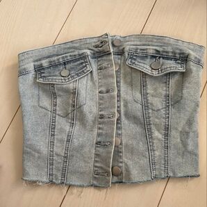 デニムトップスチューブトップ