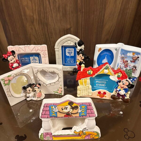 ディズニー ミニー ミッキー 陶器製 写真立て フォトフレーム 6個まとめ売り