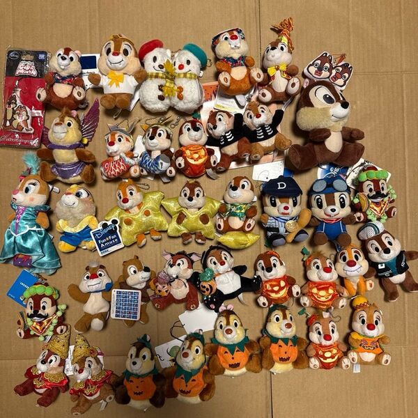 ディズニー チップ&デール マスコット ストラップ ぬいぐるみ 40体まとめ売り