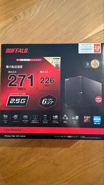 バッファロー BUFFALO リンクステーション ネットワークHDD 2ベイ 2TB LS720D0202