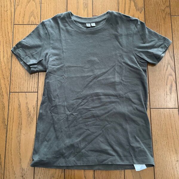 ユニクロU 無地Tシャツ ダークグリーン M