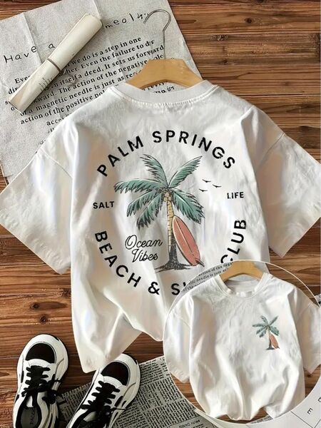 Tシャツ Lサイズ ホワイト 半袖 シンプル オシャレ 可愛い 韓国 夏 ヤシ ファッション