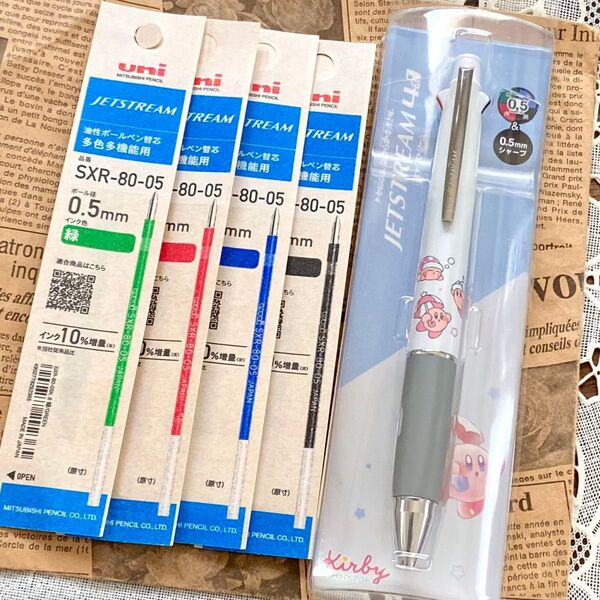 ジェットストリーム4&1 星のカービィ◆0.5mm リフィル 替え芯セット 多機能ペン 4色ボールペン 三菱鉛筆