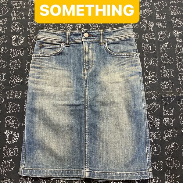 SOMETHING デニムタイトスカート ひざ丈M