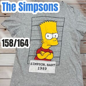 The Simpsons ザ シンプソンズ US古着 半袖 Tシャツ バート ビッグプリント キャラクター グレー