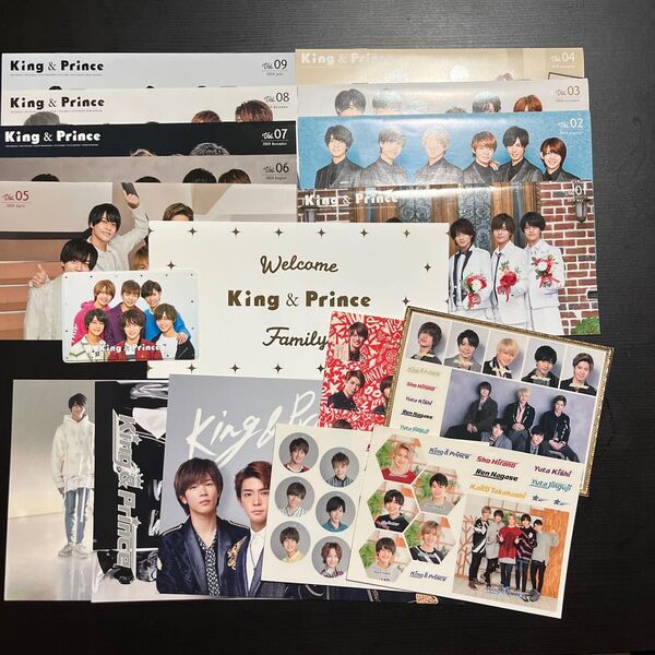 King & Prince キンプリ 会報No.1〜9 会員証ケース ステッカー シール グッズセット