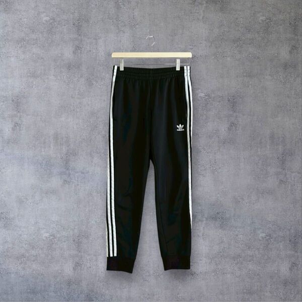 アディダス adidas トラックパンツ ジャージ 刺繍ロゴ ワンポイント刺繍 トレフォイルロゴ M テック