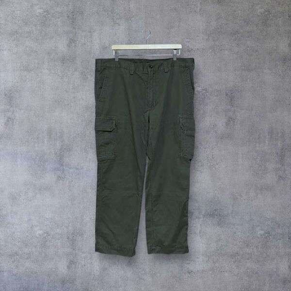 00s オーバーサイズ Eddie Bauer カーゴパンツ カーキ メンズXL ゆるだぼ y2k ミリタリー アウトドア