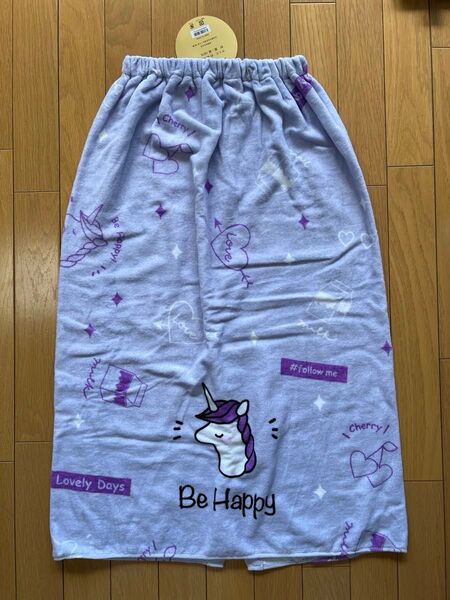新品 ラップタオル プールタオル 小学生 女の子 女子 80cm ユニコーン スイミング 水泳