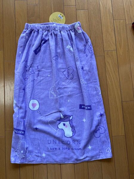 新品 ラップタオル プールタオル 小学生 女の子 女子 80cm ユニコーン スイミング 水泳