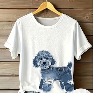 プードル柄 半袖Tシャツ