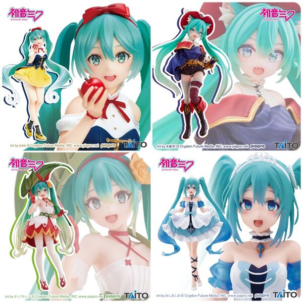 初音ミク Wonderland 長靴をはいた猫 シンデレラ 親指姫 白雪姫 フィギュア