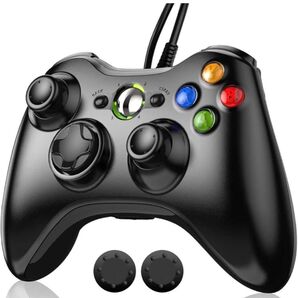 2025新改良Xbox 360 コントローラー 有線二重振動人体工学高耐久ボタン