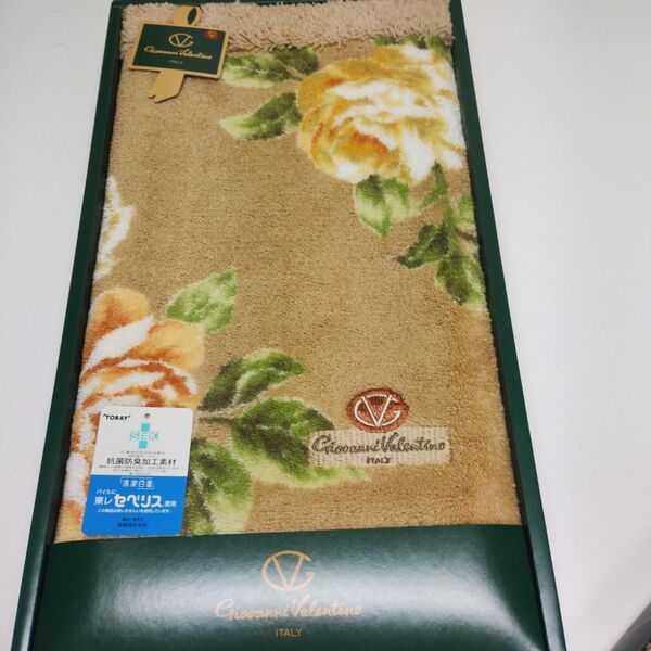 Giovanni Valentino バスマット 約45×65cmベージュに花柄