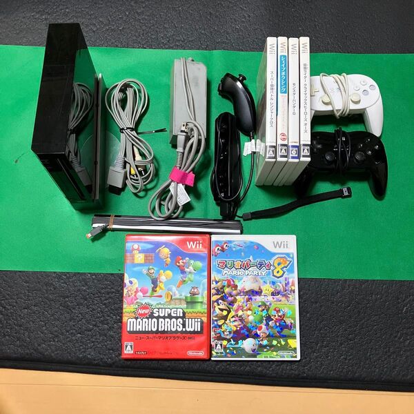 任天堂 will ブラック Nintendo Wii ソフト6本