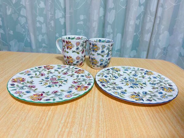 ミントン ヴィンテージ ハドンホール グリーン ブルー マグカップ 皿 MINTON