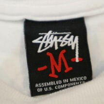 STUSSY シューレース スカル Tシャツ ホワイト M SSリンク ドクロ 両面プリント オールド ステューシー スケート サーフ_画像5