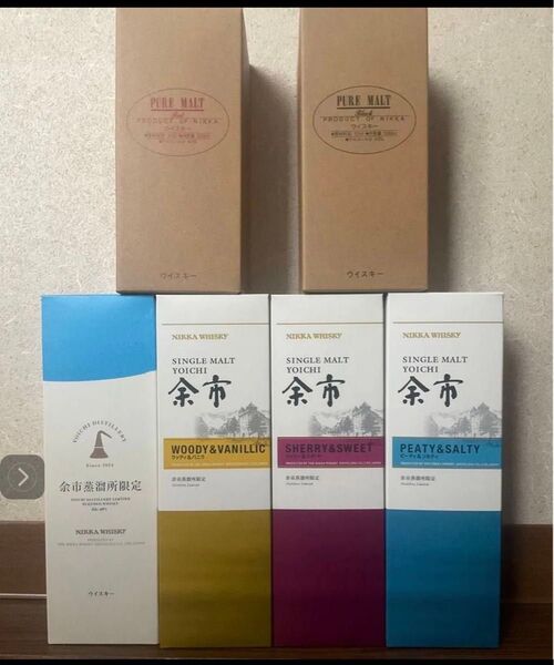 ☆ニッカウヰスキー☆蒸留所限定販売の美味しい6本セット(*'▽'*)☆ 余市3種、ピュアモルト2種、余市蒸留所限定ブレンデット♪