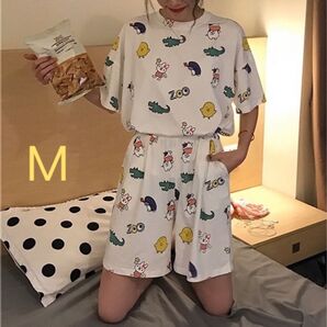 ルームウェア 上下セット Mサイズ 動物柄 かわいい