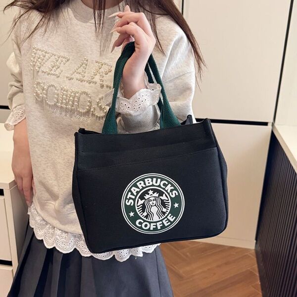 入荷 大人気 スターバックス トートバッグ 黒 翌日発送 大容量 新品未使用