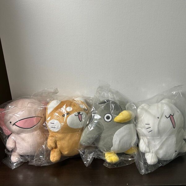 からめる キャラクターぬいぐるみ4種セット カラメル(ねこ、ぐるん、ペンギン、ウーパールーパー)