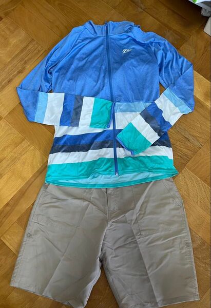 水着 タンキニ水着4点セット ラッシュガード ショートパンツ 13L FILA