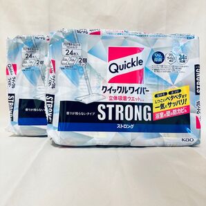 クイックルワイパー 立体吸着ウエットシート STRONG 12枚入×4個パック