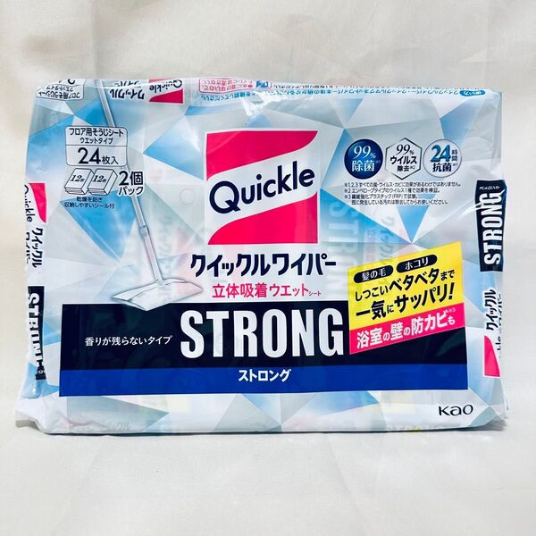 クイックルワイパー 立体吸着ウエットシート STRONG 12枚入×2個パック