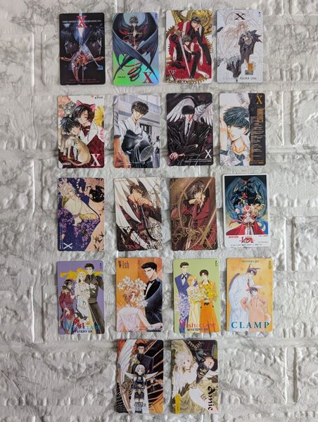 CLAMP テレホンカード X マジックナイトレイアース Wish CLOVER 18枚セット まとめ売り 希少 未使用