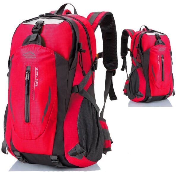 通勤通学OK 登山用リュック 大容量55L 撥水 軽量 多機能 アウトドア ハイキング キャンプ メンズ レディース 赤