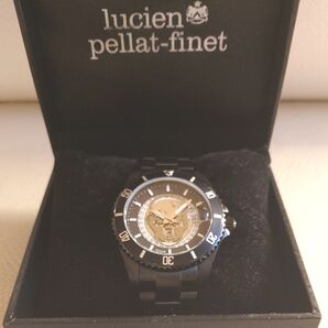 極美品/lucien pellat−finet/ルシアンペラフィネ/機械式腕時計/自動巻/スカル文字盤/裏スケ/箱付き