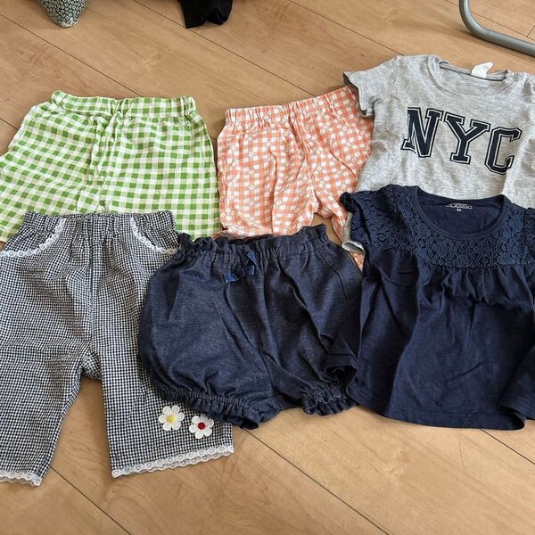 ベビー服 まとめ売り 80サイズ 90サイズ 女の子 夏服 トップス ボトムス 6点セット
