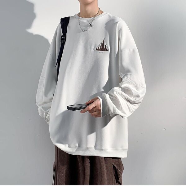 トレーナー XX L スポーツシャツ メンズ 長袖 ラウンドネック Tシャツ ビッグサイズ ゆったり カジュアル スウェット