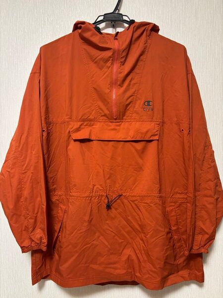 Champion ナイロンジャケット M オレンジ 薄手 軽量 アウトドア ジャケット アノラックパーカー マウンテンパーカー