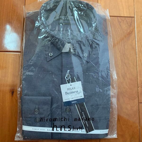 hiromichi nakano h.n.Shirts 長袖 ワイシャツ ビジネスシャツ 37-80 ダークグレー