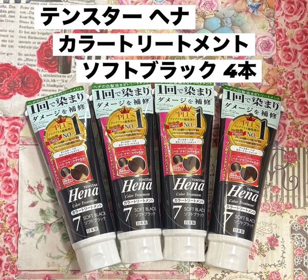 テンスター ヘナ カラートリートメント7 ソフトブラック 4本