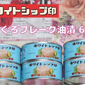 ホワイトシップ印 まぐろフレーク油漬 90g × 6缶セット