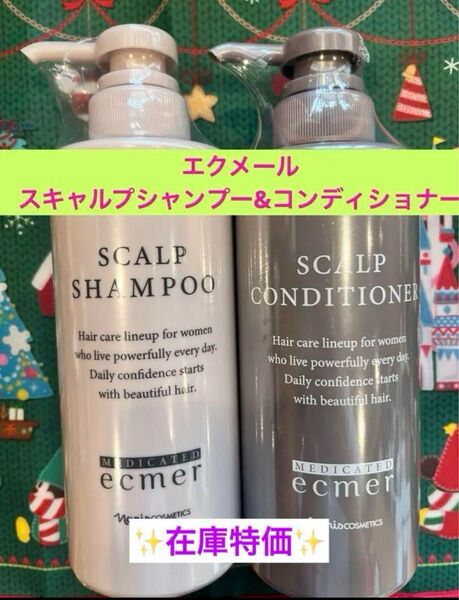 安値挑戦★新品★ナリス エクメール スキャルプシャンプー&コンディショナー 本体セット