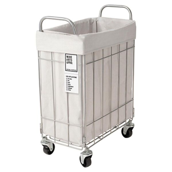 美品 BRID 003269 ランドリーバスケット WIRE ARTS&PRO FOLDING BASKET 28L ライトグレー