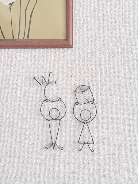 ワイヤーアート ワイヤークラフト ~WC文字入り トイレマーク~ 壁飾り ハンドメイド