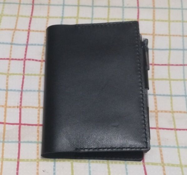 牛革製手帳カバー A6(文庫本、ほぼ日など) ブラック
