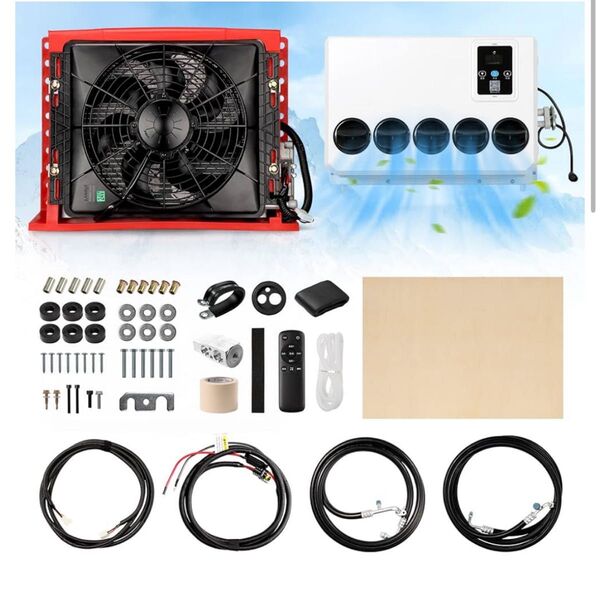 NEKPOKKA 12V 電動エアコン RV、トラック、バン、ショベルカー、農用車、乗用車などに 12V DCエアコン (